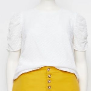 LOFT Clip Dot Puff Sleeve Top